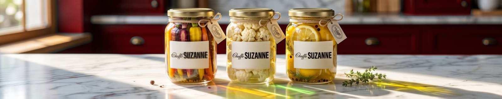 Bocaux de torchi et légumes croquants au vinaigre
